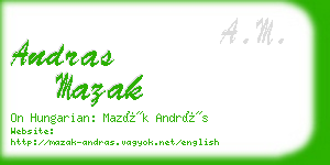 andras mazak business card